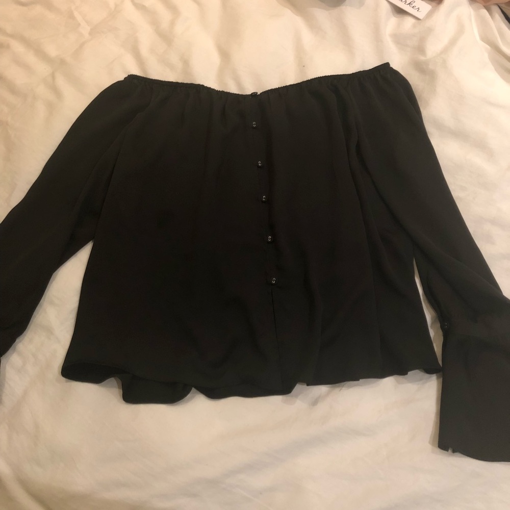 L’Academie silk off the shoulder top